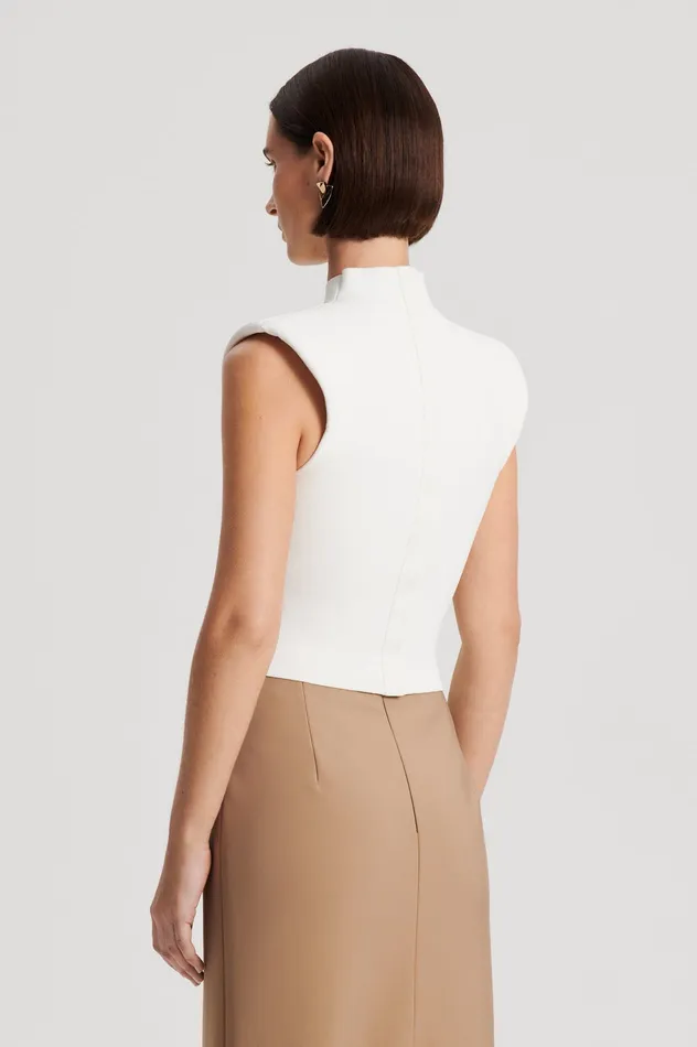 Women Tops Scanlan Theodore CREPE KNIT MILANO SLVLSS TOP CREAM Women Tops Scanlan Theodore CREPE KNIT MILANO SLVLSS TOP CREAM