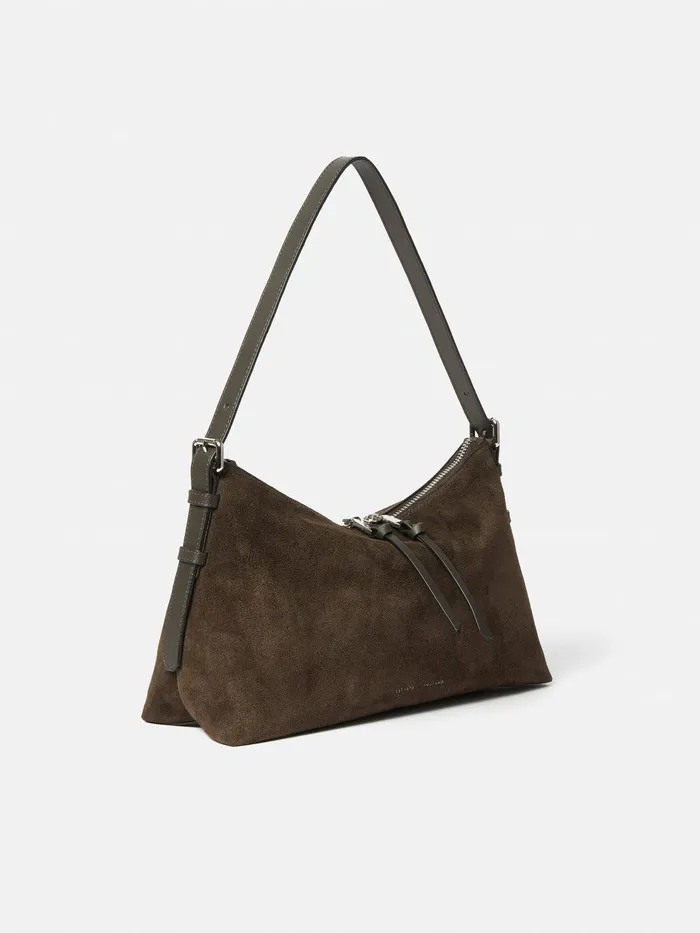 Women Trafalgar Suede Shoulder Bag Khaki Jigsaw Bags