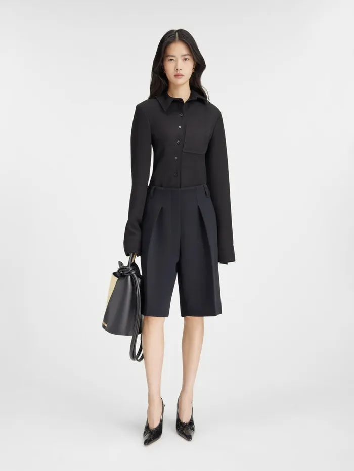 Women Trousers and Shorts JACQUEMUS The Ovalo Bermuda Shorts Black