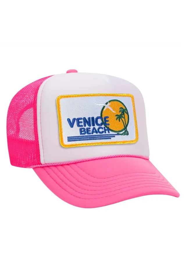 Women Trucker Hats Aviator Nation VENICE BEACH VINTAGE TRUCKER HAT
