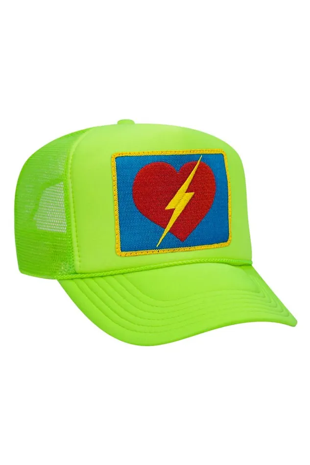 Women Trucker Hats Aviator Nation VINTAGE BOLT HEART TRUCKER HAT Women Trucker Hats Aviator Nation VINTAGE BOLT HEART TRUCKER HAT