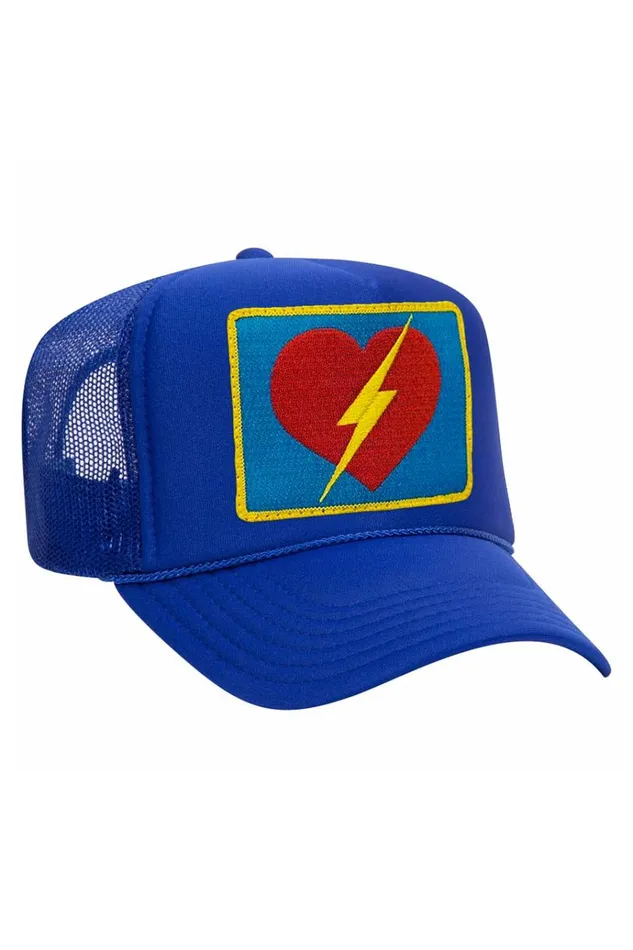 Women Trucker Hats Aviator Nation VINTAGE BOLT HEART TRUCKER HAT Women Trucker Hats Aviator Nation VINTAGE BOLT HEART TRUCKER HAT