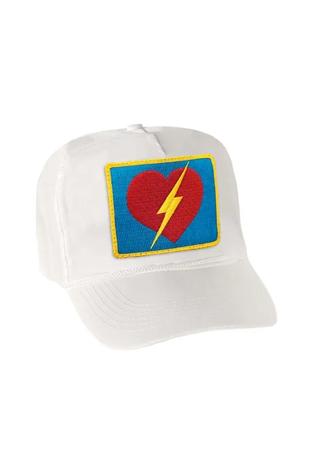 Women Trucker Hats Aviator Nation VINTAGE BOLT HEART TRUCKER HAT Women Trucker Hats Aviator Nation VINTAGE BOLT HEART TRUCKER HAT