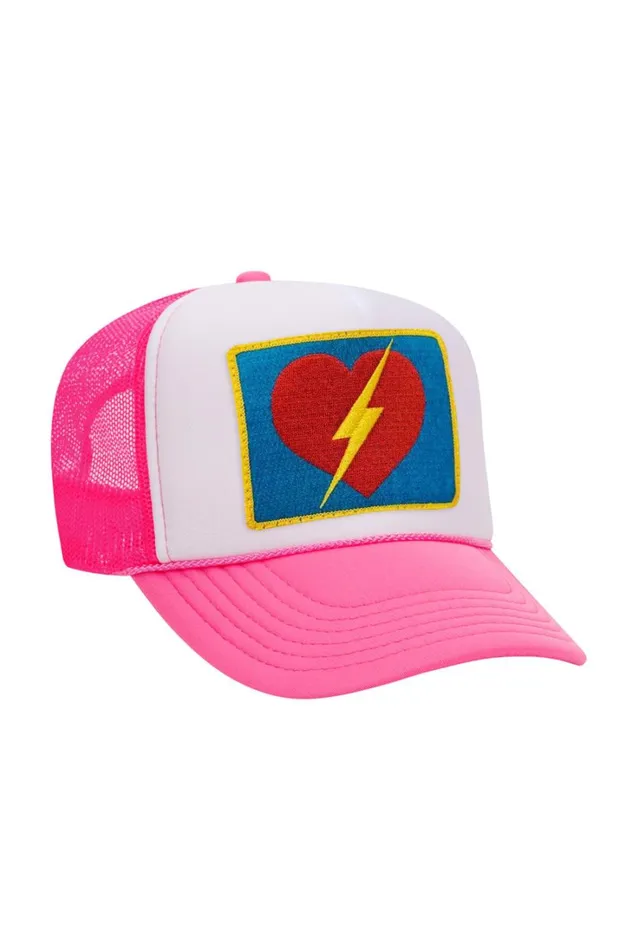 Women Trucker Hats Aviator Nation VINTAGE BOLT HEART TRUCKER HAT Women Trucker Hats Aviator Nation VINTAGE BOLT HEART TRUCKER HAT