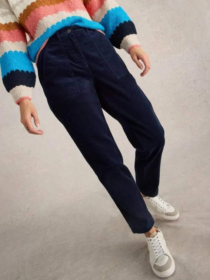 Women Twister Full Length Cord Trouser Dark Navy White Stuff Trousers