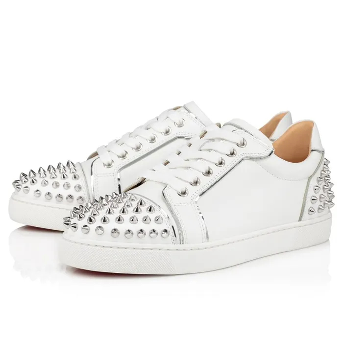 Women Vieira 2 Sneakers 8211 Calf Leather And Specchio Leather 8211 Bianco Christian Louboutin Sneakers Women Vieira 2 Sneakers 8211 Calf Leather And Specchio Leather 8211 Bianco Christian Louboutin Sneakers