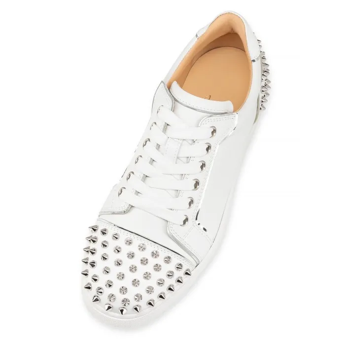 Women Vieira 2 Sneakers 8211 Calf Leather And Specchio Leather 8211 Bianco Christian Louboutin Sneakers