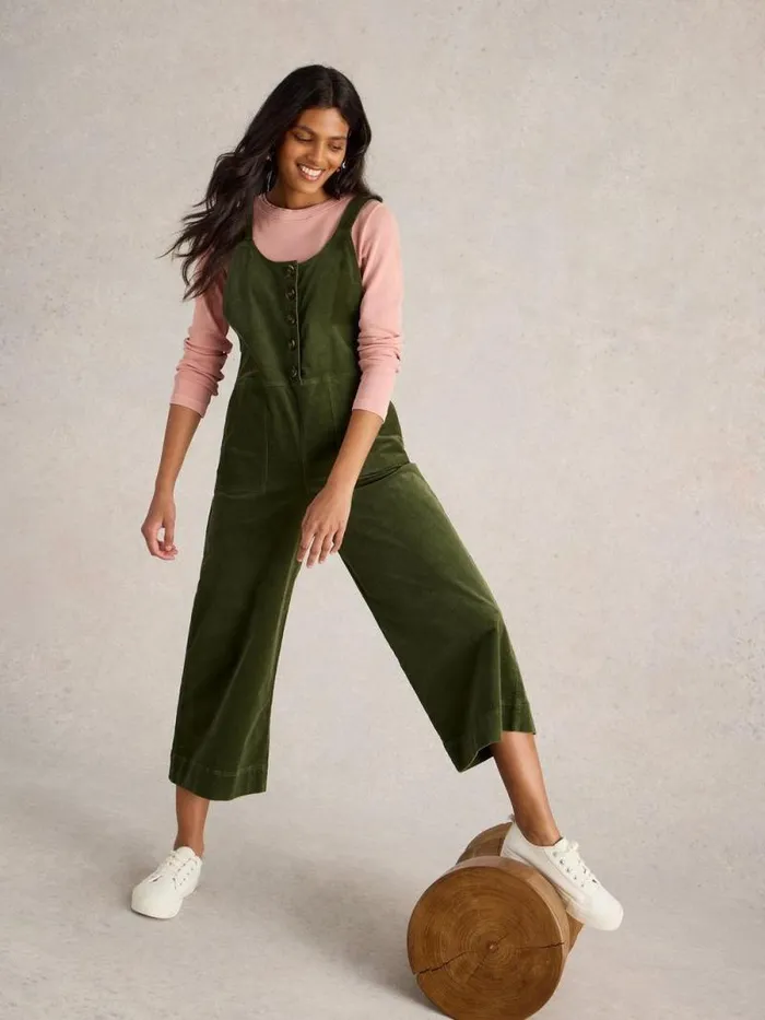 Women Viola Cord Dungaree Dark Green White Stuff Dresses Women Viola Cord Dungaree Dark Green White Stuff Dresses