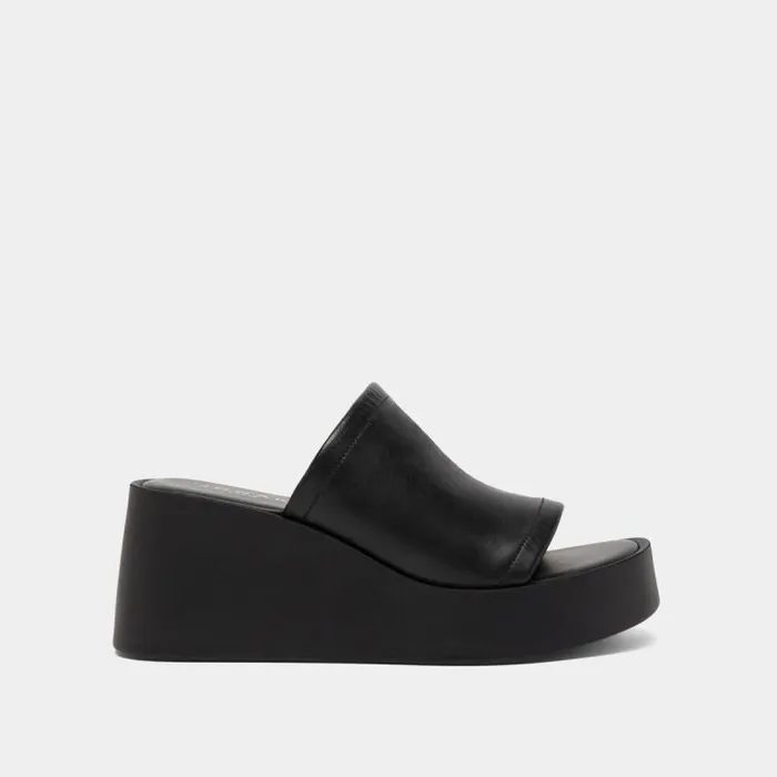 Women Wedge Mules Black JONAK Mules Clogs