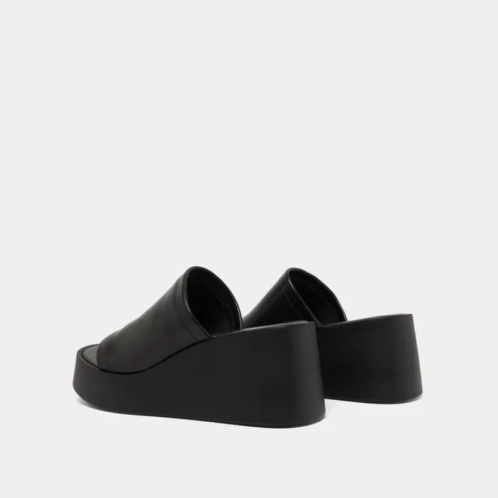Women Wedge Mules Black JONAK Mules Clogs