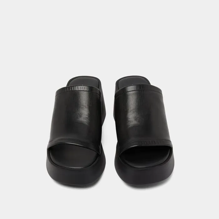 Women Wedge Mules Black JONAK Mules Clogs