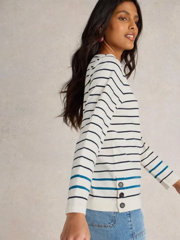 Women WILLOW STRIPE LS TOP White Multi White Stuff Tops and Tees Women WILLOW STRIPE LS TOP White Multi White Stuff Tops and Tees