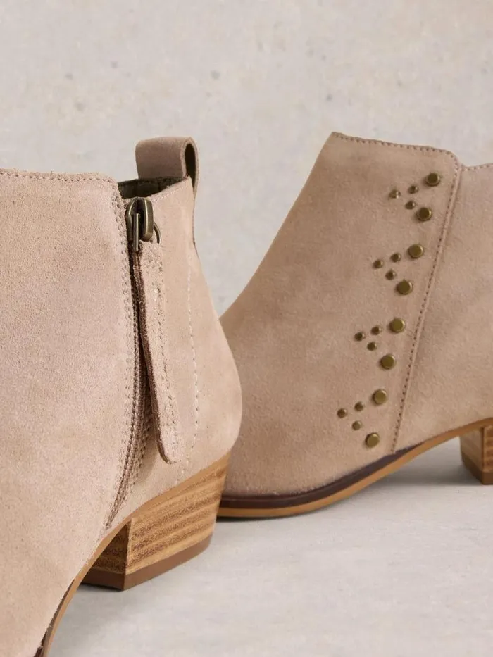 Women Willow Stud Ankle Boot Light Grey White Stuff Boots