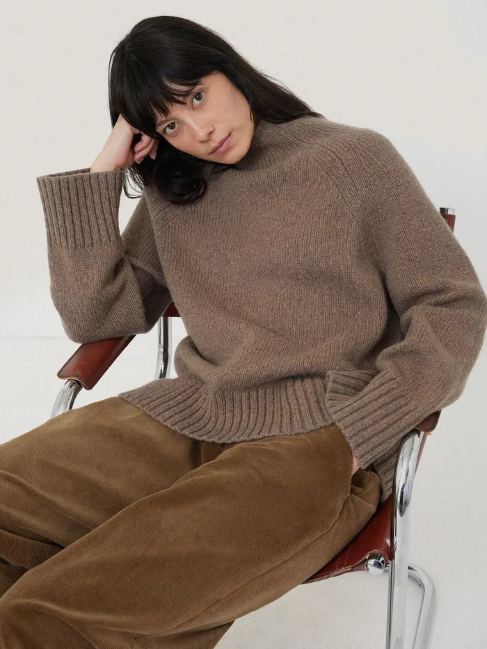 Women Wool Blend Snowdon Jumper Taupe Jigsaw Knitwear and Cashmere