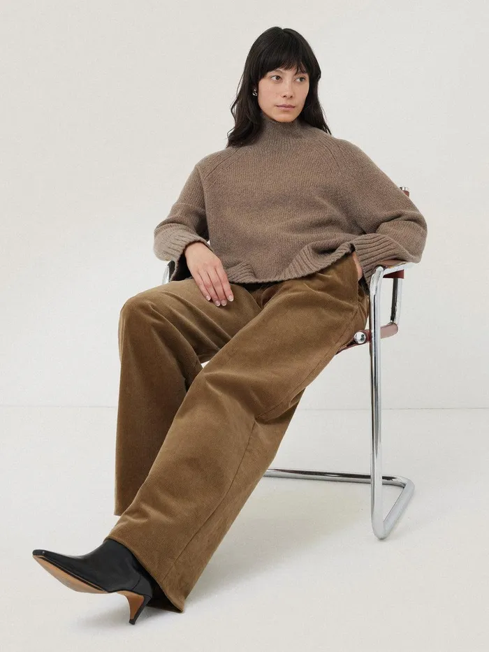 Women Wool Blend Snowdon Jumper Taupe Jigsaw Knitwear and Cashmere