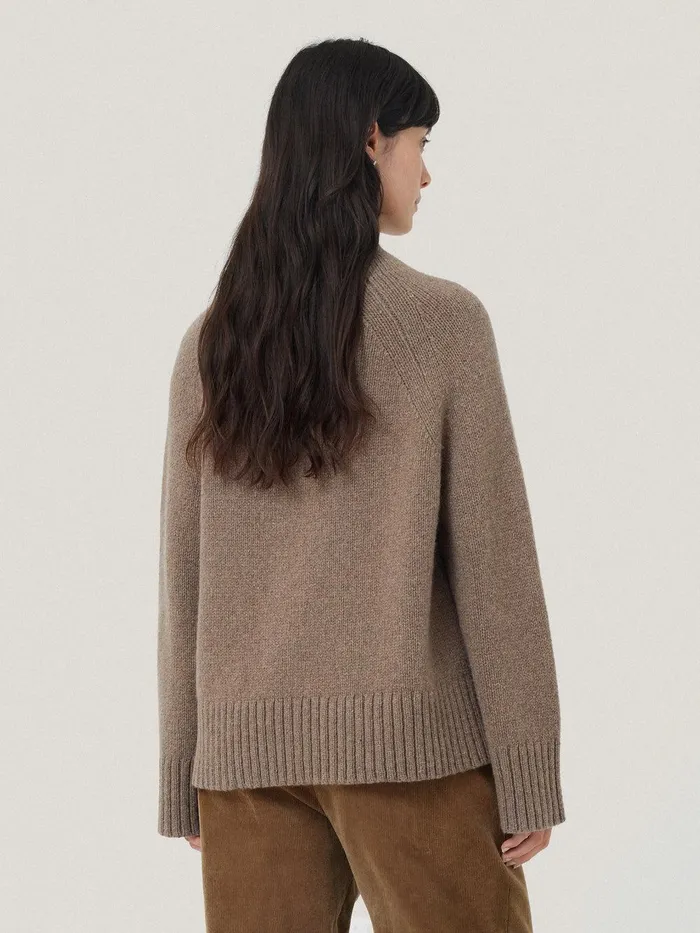 Women Wool Blend Snowdon Jumper Taupe Jigsaw Knitwear and Cashmere