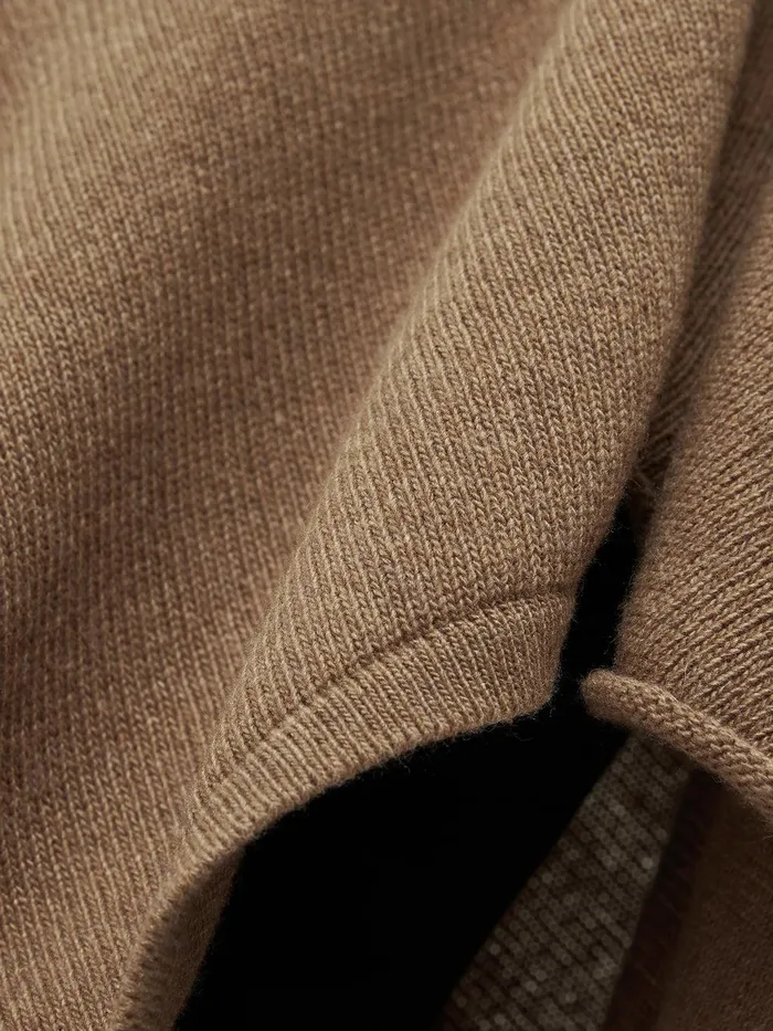 Women Wool Cashmere Blend Drape Poncho Camel Jigsaw Knitwear and Cashmere
