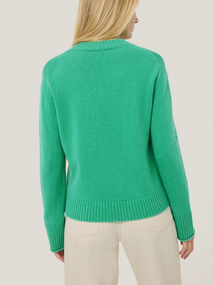 Women Wool Cashmere Blend V Neck Green Jigsaw Knitwear and Cashmere