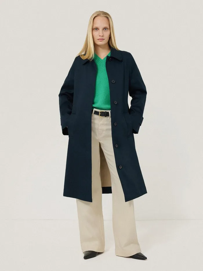 Women Wool Cashmere Blend V Neck Green Jigsaw Knitwear and Cashmere