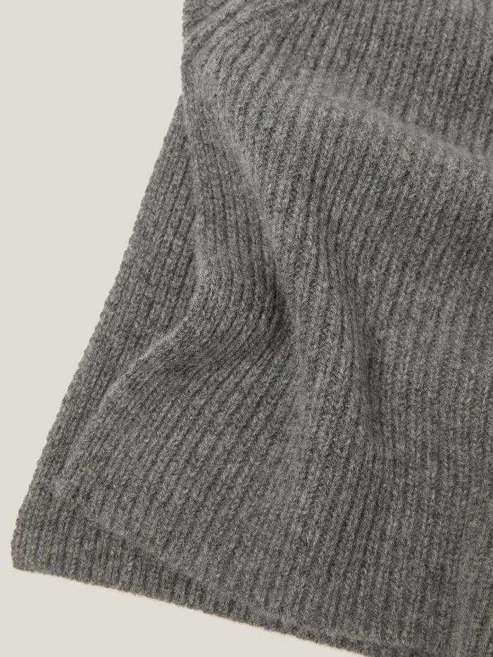 Women Wool Cashmere Roll Neck Bib Grey Jigsaw Knitwear and Cashmere