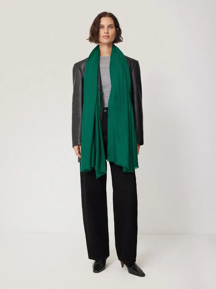 Women Wool Silk Pashmina Green Jigsaw Knitwear and Cashmere