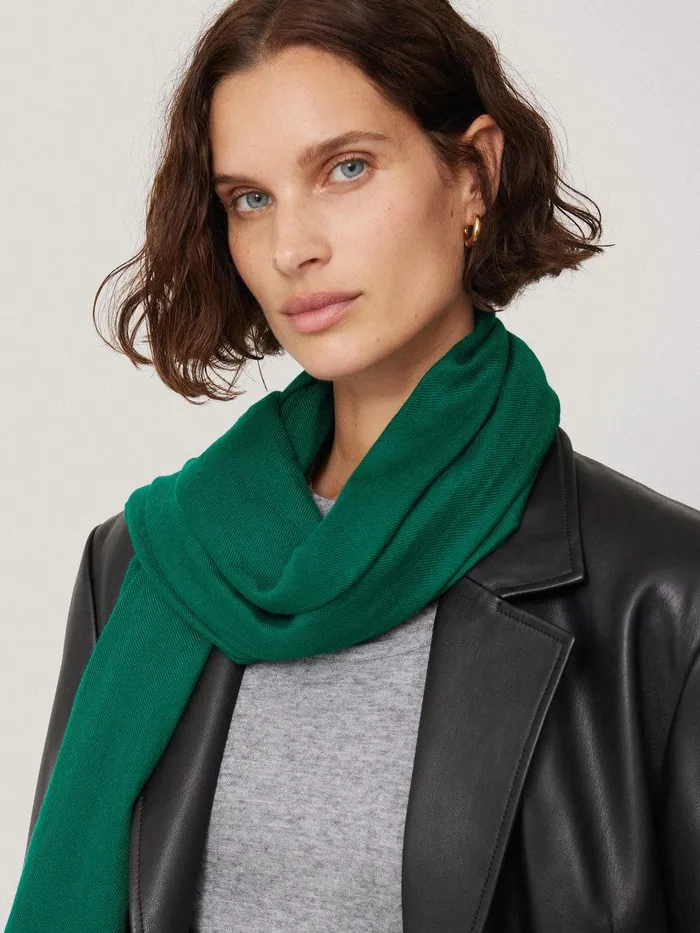Women Wool Silk Pashmina Green Jigsaw Knitwear and Cashmere