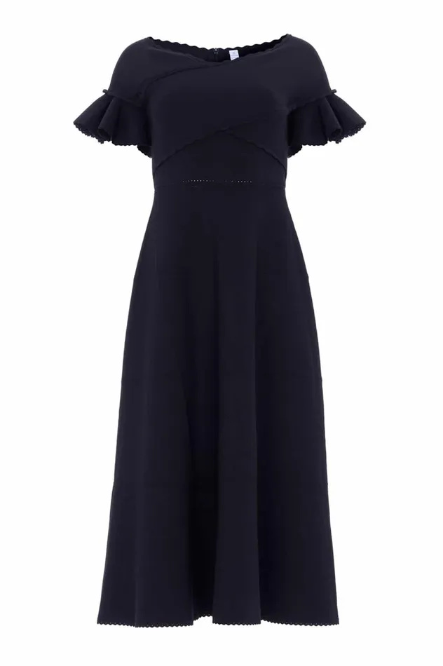 Wrap Front Knit Gown Black Women Needle and Thread Dresses