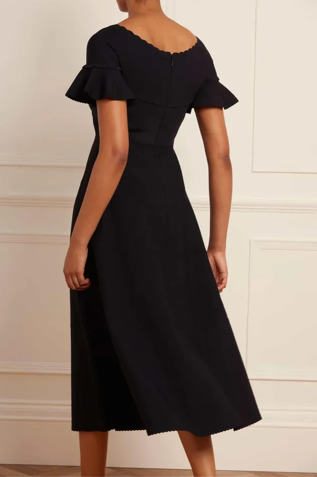 Wrap Front Knit Gown Black Women Needle and Thread Dresses
