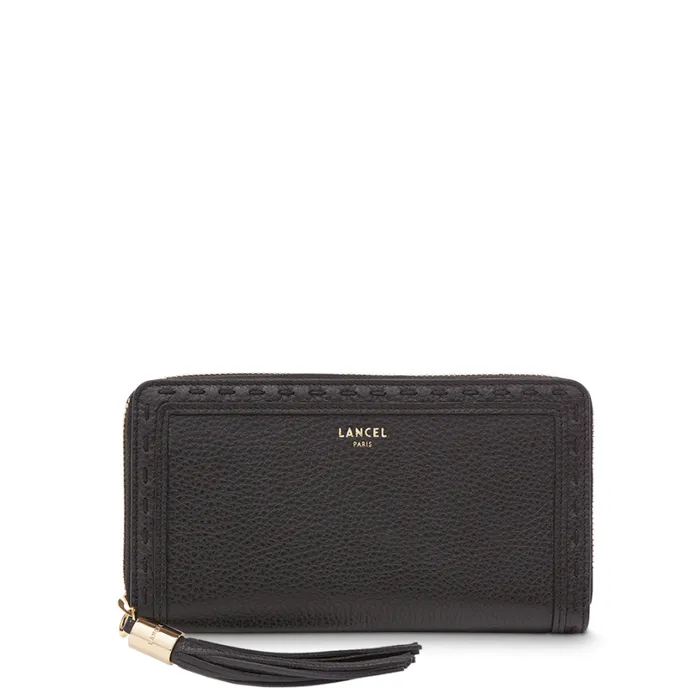 Zipped Continental Wallet Black Women Lancel Wallet